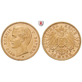 Deutsches Kaiserreich, Bayern, Otto, 10 Mark 1907, D, ss/ss-vz, J. 201