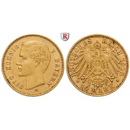 Deutsches Kaiserreich, Bayern, Otto, 10 Mark 1910, D, ss/ss-vz, J. 201