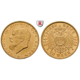 Deutsches Kaiserreich, Bayern, Ludwig III., 20 Mark 1914, D, f.st/st, J. 202