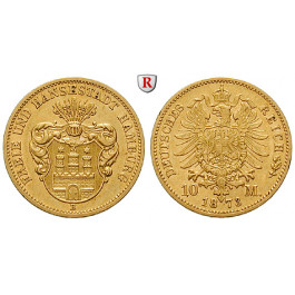 Deutsches Kaiserreich, Hamburg, 10 Mark 1873, B, ss-vz, J. 206