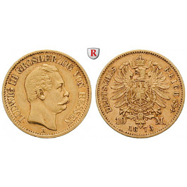 Deutsches Kaiserreich, Hessen, Ludwig III., 10 Mark 1873, H, ss, J. 213