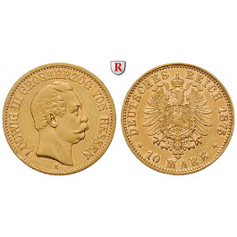 Deutsches Kaiserreich, Hessen, Ludwig III., 10 Mark 1875, H, ss+, J. 216