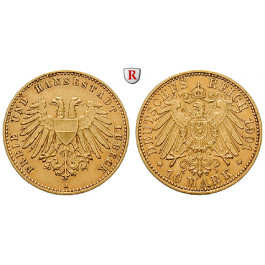 Deutsches Kaiserreich, Lübeck, 10 Mark 1901, A, vz, J. 227