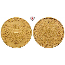 Deutsches Kaiserreich, Lübeck, 10 Mark 1904, A, vz, J. 227