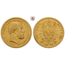 Deutsches Kaiserreich, Mecklenburg-Schwerin, Friedrich Franz II., 10 Mark 1872, A, ss+, J. 229