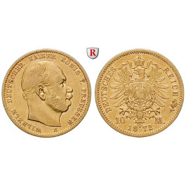 Deutsches Kaiserreich, Preussen, Wilhelm I., 10 Mark 1872, B, ss, J. 242