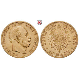 Deutsches Kaiserreich, Preussen, Wilhelm I., 10 Mark 1875, A, ss, J. 245