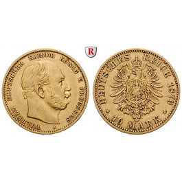 Deutsches Kaiserreich, Preussen, Wilhelm I., 10 Mark 1879, A, ss, J. 245