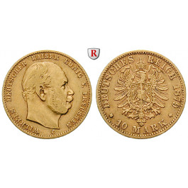 Deutsches Kaiserreich, Preussen, Wilhelm I., 10 Mark 1879, C, ss, J. 245