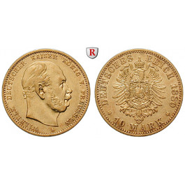 Deutsches Kaiserreich, Preussen, Wilhelm I., 10 Mark 1880, A, ss, J. 245