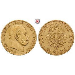 Deutsches Kaiserreich, Preussen, Wilhelm I., 10 Mark 1882, A, ss, J. 245