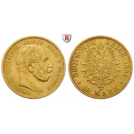Deutsches Kaiserreich, Preussen, Wilhelm I., 10 Mark 1886, A, ss, J. 245