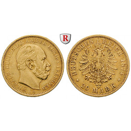 Deutsches Kaiserreich, Preussen, Wilhelm I., 20 Mark 1874, A, ss, J. 246