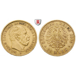 Deutsches Kaiserreich, Preussen, Wilhelm I., 20 Mark 1875, A, ss, J. 246