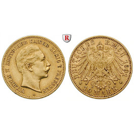 Deutsches Kaiserreich, Preussen, Wilhelm II., 10 Mark 1901, A, ss+, J. 251