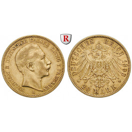 Deutsches Kaiserreich, Preussen, Wilhelm II., 20 Mark 1893, A, ss, J. 252