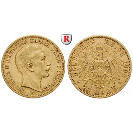 Deutsches Kaiserreich, Preussen, Wilhelm II., 20 Mark 1894, A, ss, J. 252
