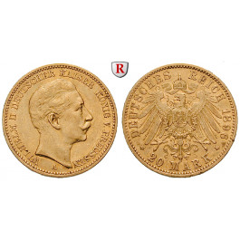 Deutsches Kaiserreich, Preussen, Wilhelm II., 20 Mark 1896, A, ss, J. 252
