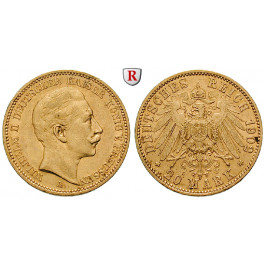 Deutsches Kaiserreich, Preussen, Wilhelm II., 20 Mark 1902, A, f.vz, J. 252