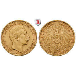 Deutsches Kaiserreich, Preussen, Wilhelm II., 20 Mark 1905, J, f.vz, J. 252