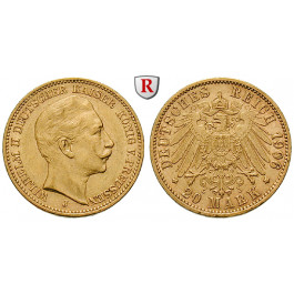 Deutsches Kaiserreich, Preussen, Wilhelm II., 20 Mark 1906, J, f.vz, J. 252