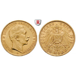 Deutsches Kaiserreich, Preussen, Wilhelm II., 20 Mark 1911, A, ss, J. 252