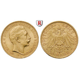 Deutsches Kaiserreich, Preussen, Wilhelm II., 20 Mark 1912, J, vz, J. 252