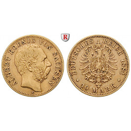 Deutsches Kaiserreich, Sachsen, Albert, 10 Mark 1881, E, ss, J. 261