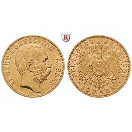 Deutsches Kaiserreich, Sachsen, Albert, 10 Mark 1901, E, vz, J. 263