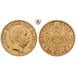 Deutsches Kaiserreich, Sachsen, Albert, 20 Mark 1894, E, ss+, J. 264