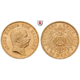 Deutsches Kaiserreich, Sachsen, Georg, 20 Mark 1903, E, vz-st, J. 266