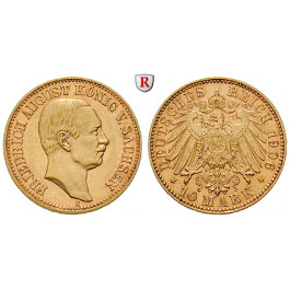 Deutsches Kaiserreich, Sachsen, Friedrich August III., 10 Mark 1906, E, f.vz, J. 267