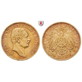 Deutsches Kaiserreich, Sachsen, Friedrich August III., 10 Mark 1909, E, ss-vz, J. 267