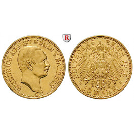 Deutsches Kaiserreich, Sachsen, Friedrich August III., 10 Mark 1910, E, f.vz, J. 267