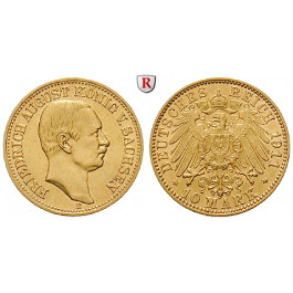 Deutsches Kaiserreich, Sachsen, Friedrich August III., 10 Mark 1911, E, ss-vz, J. 267