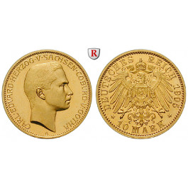 Deutsches Kaiserreich, Sachsen-Coburg-Gotha, Carl Eduard, 10 Mark 1905, A, st, J. 273
