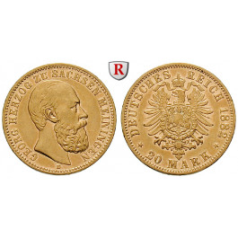 Deutsches Kaiserreich, Sachsen-Meiningen, Georg II., 20 Mark 1882, D, ss-vz, J. 276