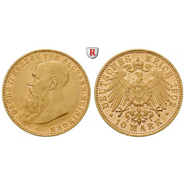 Deutsches Kaiserreich, Sachsen-Meiningen, Georg II., 10 Mark 1902, D, vz-st, J. 280