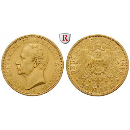 Deutsches Kaiserreich, Sachsen-Weimar-Eisenach, Carl Alexander, 20 Mark 1896, A, ss/vz, J. 282