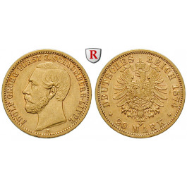 Deutsches Kaiserreich, Schaumburg-Lippe, Adolf Georg, 20 Mark 1874, B, vz, J. 284