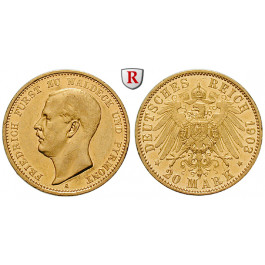 Deutsches Kaiserreich, Waldeck-Pyrmont, Friedrich, 20 Mark 1903, A, f.st, J. 288