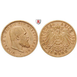 Deutsches Kaiserreich, Württemberg, Wilhelm II., 10 Mark 1901, F, ss, J. 295