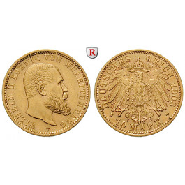Deutsches Kaiserreich, Württemberg, Wilhelm II., 10 Mark 1903, F, ss+, J. 295