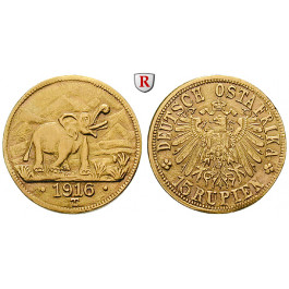 Nebengebiete, Deutsch-Ostafrika, 15 Rupien 1916, Tabora, 5,33 g fein, ss+, J. 728a