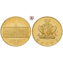 Malta, 50 Pounds 1973, 13,74 g fein, st