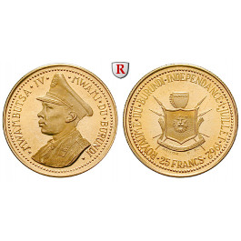 Burundi, Mwambutsa. IV., 25 Francs 1962, 7,2 g fein, PP