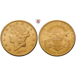 USA, 20 Dollars 1896, 30,09 g fein, vz-st/f.st
