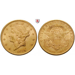 USA, 20 Dollars 1896, 30,09 g fein, vz-st/f.st