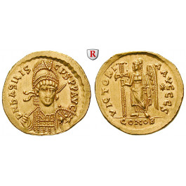 Römische Kaiserzeit, Basiliscus, Solidus, vz+