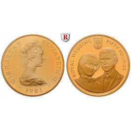 Gibraltar, Elisabeth II., 50 Pounds 1981, 14,26 g fein, PP